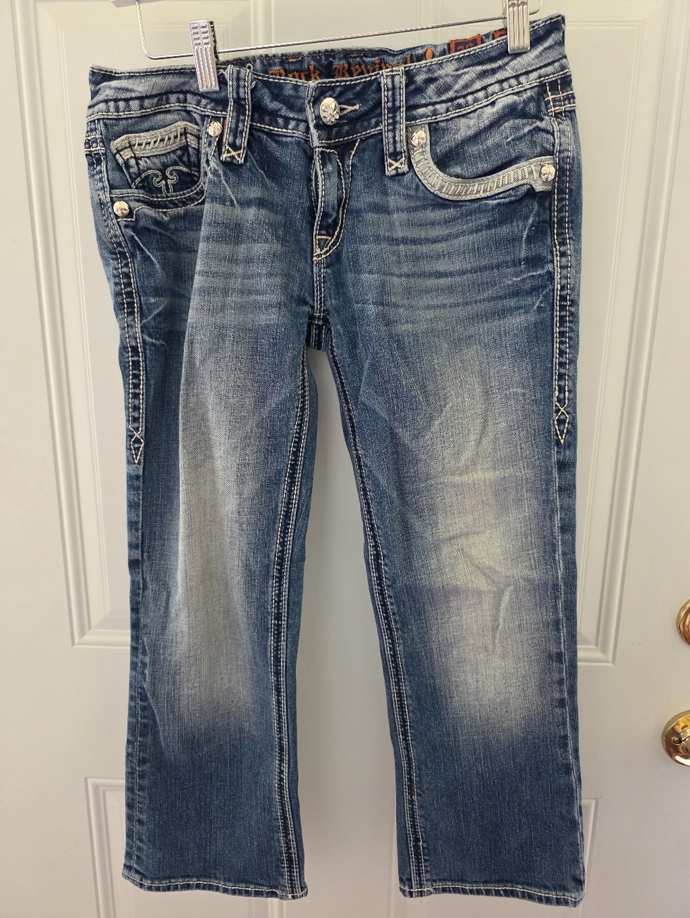 Rock Revival Distressed Alanis Capris Size 29